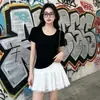 Nueva Camisa de Mujer de Verano 2026 Simple de Alta Elasticidad, Camiseta de Manga Corta de Color Sólido, Estilo Básico Versátil Simple para el Viaje Diario