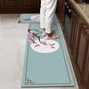 Felpudo de diatomeas de estilo chino, absorbente, antideslizante, para cocina, tamaño recortable