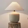 Lámpara de mesa de arcilla estilo Wabi-Sabi japonés Lámpara de mesa de cerámica gruesa estilo chino Decoración para sala de estar Hotel Casa de huéspedes Dormitorio de diseñador Mesita de noche