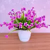 Flores artificiais Phalaenopsis flores falsas decoração sala de estar mesa de jantar arranjo de flores flores plantas verdes pequeno bonsai ornamentos decorações internas e externas