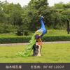 Escultura de fibra de vidrio de simulación de pavo real al aire libre con pantalla abierta, decoración de animales del bosque para parque, paisaje de jardín, boceto de jardín