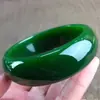 Pulsera Ancha de Jade Hetian de Xinjiang Color Verde Espinaca, Pulsera de Jade de Material de Mongolia Exterior, Pulsera Ancha y Engrosada de Jaspe, Joyería de Jade