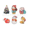 Serie Navideña Pegatinas de Tela Bordadas Parche de Papá Noel Pegatinas Muñeco de Nieve Árbol de Navidad Alce Sello Bordado Pegatinas de Dibujos Animados