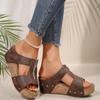Zapatos de Mujer de Comercio Exterior de Talla Grande con Suela Gruesa 2025 Nuevas Chanclas de Cuña de Verano para Mujer Chanclas Transfronterizas con Cremallera Boca de Pez para Mujer
