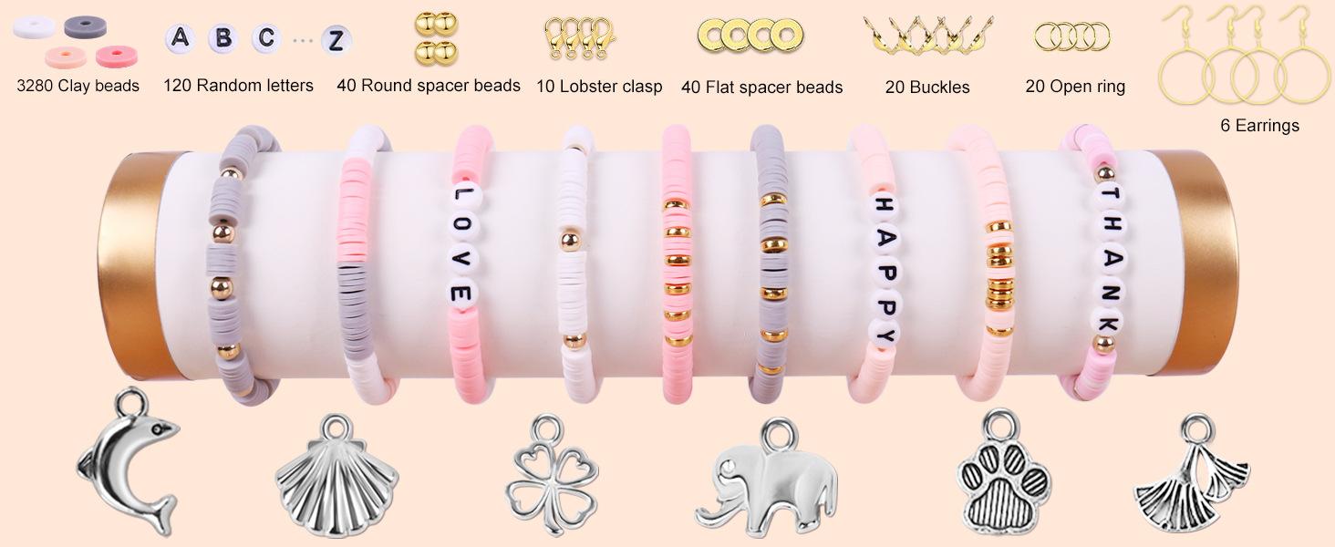 pink beads for bracelets