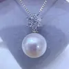 Acessórios de Pérola DIY Prata de Lei S925 Pingente Flor de Cerejeira Pérola de Água Doce Colar em Branco Pingente Joias de Moda Feminina