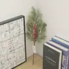 Decoración Navideña de Agujas de Pino Artificial Transfronteriza Accesorios de Rama de Pino Individual Conos de Pino de Plástico Decoración Festiva Árbol de Navidad