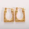Elegante Elegante, Estilo de Alto Padrão e Luxuoso Textura Geométrica Aço Inoxidável Ouro 18K Brincos para Mulheres