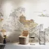 Nuevo Estilo Chino Estilo Antiguo Pabellón de Palacio Revestimiento de Pared Decoración de Hotel Papel Tapiz de Relieve Mural de Pared de Fondo Hotel Papel Tapiz Retro