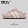 Sandálias Birkenstock Globais Retrô de Solado Grosso para Mulheres 2026 Novas de Verão Slip-On Fechadas Meio Chinelos para Exterior Treinamento Alemão Sapatos Casuais