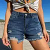 Jeans Feminino Sexy de Cintura Alta Lavado com Bainha Desfiada Slim Fit, Estilo Europeu e Americano Popular
