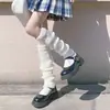 Calcetines jk tejidos calentadores de piernas calcetines mujeres calcetines largos hasta la rodilla calentadores de piernas otoño e invierno calcetines de felpa calcetines Lolita calcetines de felpa hasta la mitad de la pantorrilla