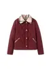 Comercio Exterior 2025 Otoño e Invierno Nuevo Estilo Pequeña Fragancia Retro Solapa Clásica Acolchado Cuadros Acolchado Corta Chaqueta de Algodón