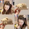 Outono e Inverno Bola de Pelo de Urso Presilha de Cabelo Grampo de Cabelo Grampo para Meio da Cabeça Franja Acessório de Cabelo Presilha Superior tamanho pequeno Presilha para Rabo de Cavalo Alto Acessórios de Cabelo