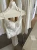 XIAX Verano Niña Estilo Francés Deseo Puro Encaje de Alta Calidad Cepillado Auto-Calentable Tirantes Finos Camisola Espalda Hermosa Ropa Interior