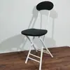 Banquinho Dobrável, Cadeira Dobrável, Cadeira de Jantar para Casa, Cadeira para Varanda e Dormitório com Encosto, Cadeira Simples para Treinamento, Banquinho Redondo Criativo