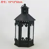 Minimalista nórdico rústico mediterráneo retro hierro forjado hueco casa portavelas linterna adornos villa bar escaparate