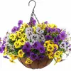 Planta Artificial Verde Popular Transfronteiriça, Flor Artificial de Plástico Violeta de 7 Galhos, Buquê de Casamento, Decoração de Casa Flor de Glória da Manhã