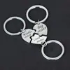 Venta Caliente Transfronteriza Llavero de Acero Inoxidable Colgante Rompecabezas de Pareja Colgante Regalo de San Valentín Llavero de Metal Grabado