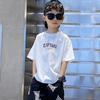 Roupas Infantis Masculinas Camiseta de Manga Curta Verão Algodão Puro Crianças Grandes Marca da Moda Roupa de Verão Camiseta de Meia Manga para Meninos Camiseta Solta Moda de Rua Roupas Infantis