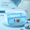 Caja organizadora de vajilla para biberones de bebé con drenaje y tapa, caja organizadora a prueba de polvo para cuenco y palillos de bebé, herramientas para alimentos complementarios, tamaño grande