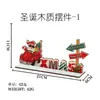 Adornos de Madera Pintados de Navidad Nuevos Transfronterizos Estilo Papá Noel Grinch Decoraciones de Escritorio Suministros Navideños
