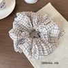 Goma para el pelo de tela a cuadros dulce, fresca y sencilla, diadema elegante, diseño de nicho, accesorio para el pelo de alta gama para mujer