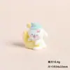 Cachorrinho Branco Fofo de Resina Aveludada Desenho Animado Acessório DIY Decoração de Mesa Carro Pequeno Ornamento