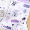 Pegatina de transferencia de letras para amantes de la serie de tiempo suave con temática de flores retro, base de cuenta de mano, pegatina decorativa de collage