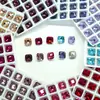 Rhinestones de Cristal Cuadrados K9 de Fondo Puntiagudo Corte Cruzado 10*10mm Accesorios para Ropa Zapatos DIY Cristales para Uñas