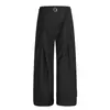 Pantalones grises de estilo retro americano con pliegues y botones para hombre y mujer, nuevo modelo de verano, pantalones casuales holgados de pierna ancha que estilizan