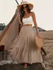 Europa y Estados Unidos transfronterizo 2024 primavera y otoño nuevo comercio exterior mujer Amazon moda costura gran vuelo falda larga falda