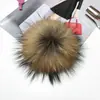 Bola de Pelo de Mapache Real, Bola de Peluche de Mapache, Ropa, Zapatos, Sombreros, Accesorios, Colgante Grande de Color Natural, Bola de Peluche