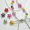 Acrílico UV metalizado DIY feito à mão corrente para celular pingente material estrela de cinco pontas grampo de cabelo brinco acessórios contas soltas