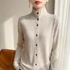 Estilo Old Money Camisa Falsa de Duas Peças Patchwork Feminina Estilo Coreano Toque Relaxado Outono/Inverno 2026 Cardigã de Tricô Suéter Peça de Fora