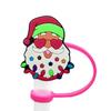 Navidad Rosa 8/10mm Tapa de Popote Cubierta de Popote de Silicona Grado Alimenticio Cubierta de Popote a Prueba de Polvo Venta Directa de Fábrica