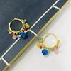 Pendientes Huaer y Junior Dilraba Elegantes Cuentas de Colores Hebilla para Oreja Lujo Ligero Gama Alta Pendientes de Verano