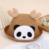 Sombrero de panda con diseño de dibujos animados para viajes, ideal para adultos, hombres y mujeres, ideal para el sol, protector solar tejido y para niños.