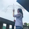 Paraguas transparente al por mayor de plástico desechable con mango largo automático para sol y lluvia paraguas con logo impreso paraguas de regalo publicitario para niños