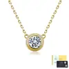 Collar de Plata de Ley S925 con Moissanita Estilo Burbuja para Mujer, Collar Sencillo Estilo Ins de Nicho, Joyería de Plata Versátil y de Alta Gama al por Mayor