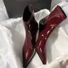 2026 Tendências de Moda Cor Sólida Bico Fino Salto Agulha Zíper Traseiro Botas de Cano Curto Estilo Coreano Elegante Moda Diária Botas de Moda