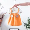 Pronta Entrega Verão Estilo Coreano Menina Infantil Roupas Infantis Vestido de Algodão Estampado Princesa Manga Curta Vestido Infantil