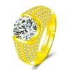 Conjunto de Grupo de Diamantes Completos da Moda Estilo Coreano com Anel de Diamante de 5 Quilates Oito Corações e Oito Flechas Banhado a Platina Pt950 Anel de Diamante Moissanita
