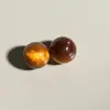Piedra Natural Imitación Ojo de Tigre Ojo de Gato Resina Perla Redonda de Medio Agujero Pendientes Pulsera Collar Accesorios para el Cabello Joyería para Mujer Accesorios