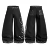 Calças jeans com estampa de letras, perna curva, unissex, estilo de rua americano da Costa Oeste, caimento relaxado, folgado, perna reta, perna larga