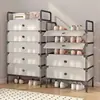 Sapateira Simples de Múltiplas Camadas à Prova de Poeira com Cortina, Grande Capacidade, para Uso Doméstico, Pode Ser Colocada na Entrada, Ocupa Pouco Espaço, Sapateira Multifuncional