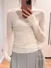 Shima Seiki Peça Única Sem Costura Pronta Para Vestir! Gola Redonda Lã Fio Yangtze Alemão Lã Merino Slim-Fit Camada Base Top Feminino