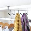 Perchero de hierro forjado para armario de cocina con seis ganchos, sin perforaciones, para colgar tazas, colgador invertido, estante de almacenamiento