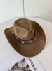 Cinturón de cuero retro americano, sombrero de vaquero, artículo popular transfronterizo, unisex, adecuado para actividades al aire libre, proporciona protección solar y es un sombrero de jazz elegante