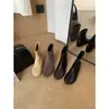 Primer Encuentro Temporada Estilo Coreano Botas Adelgazantes Mujer Punta Redonda Elásticas Botines Cortos Nuevo Estilo Otoño/Invierno Suela Plana Botas Adelgazantes para Ponerse